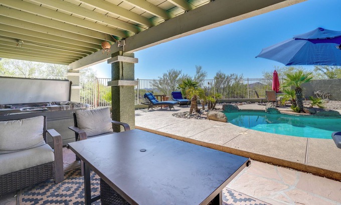 Wickenburg House | Backyard Oasis & Hot Tub: Mtn-View Wickenburg Home