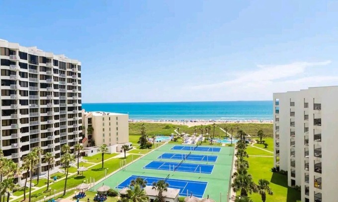South Padre Island Condo | Beach view 3 bedroom condo 2 minute walk from the beach!