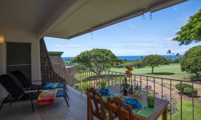 Keauhou Condo | Beautiful Ocean View One Bedroom Condo Bordering Golf Course w/AC in Bedroom!