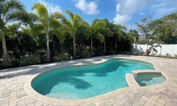 Whitney Beach House | Beautiful private beach and backyard pool at our restored Old Florida house!