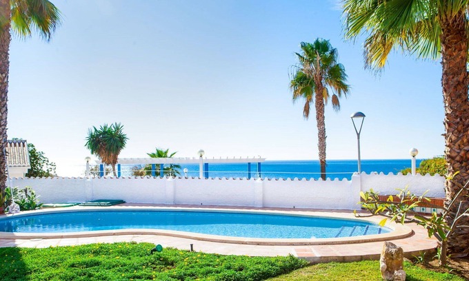 La Cala del Moral Villa | Beautiful private villa for 6 people with A/C, private pool, WIFI, hot tub, TV and terrace