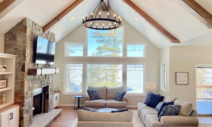 Brainerd House | Beautiful waterfront lake home on Round Lake - connected to Gull Lake Chain!