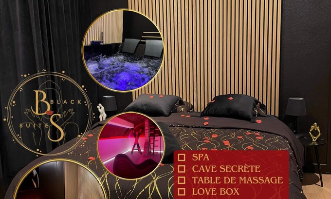 Saint-Quentin Apartment | ⚜️Black Suite⚜️- Spa & Cave secrète