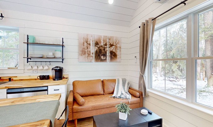 Bucksport Cabin | Brand-new dog-friendly home near Hancock Pond with firepit, grill, streaming, AC