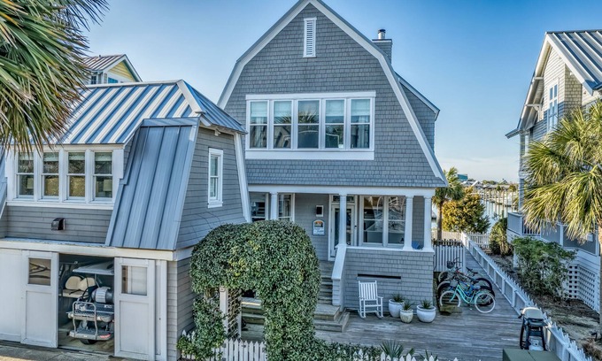 Bald Head Island House | Breathtaking views of Bald Head Island Harbor and Old Baldy Lighthouse