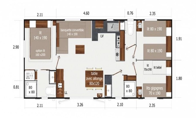 Balleroy House | Camping Le Clos de Balleroy *** - Mobile home Grand Confort 4 Rooms 6 People