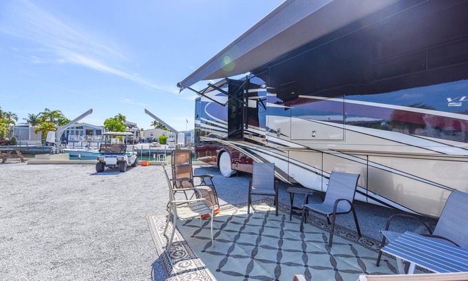 Cutthroat Harbor Estates RV Rental | Canal Front RV Lot 447 Venture Out, Oversized RV Lot with 60ft of Dockage!