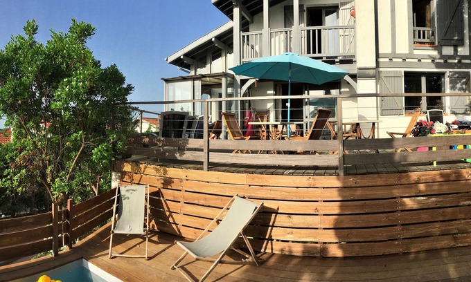 Hendaye House | CASA BAIA Hendaye, heated pool, magnificent ocean view