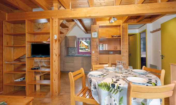 La Feclaz Ski Chalet | Chalet '228 - Village Nordique' with Mountain View, Shared Pool and Private Terrace