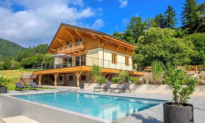 Bitschwiller-les-Thann House | Chalet New 10 People With spa and heated swimming pool in the quiet and natural