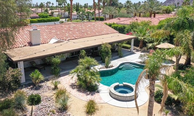 Desert Club Estates House | Charming Hacienda pool home! Walk to shopping and restaurants!