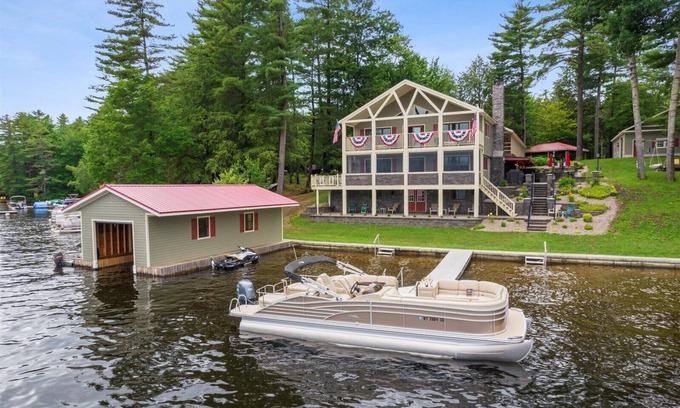 Brantingham House | Charming Lakefront Cabin with Private Dock & Gorgeous Views