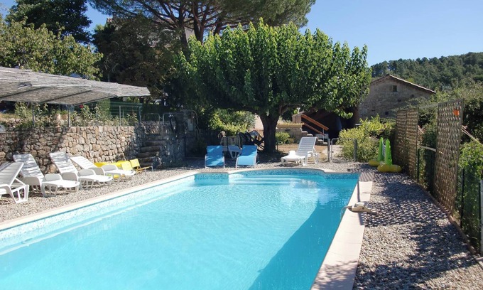 Chassiers Apartment | Chassiers, Southern Ardèche, 30m² apartment, for 4 people max and shared pool