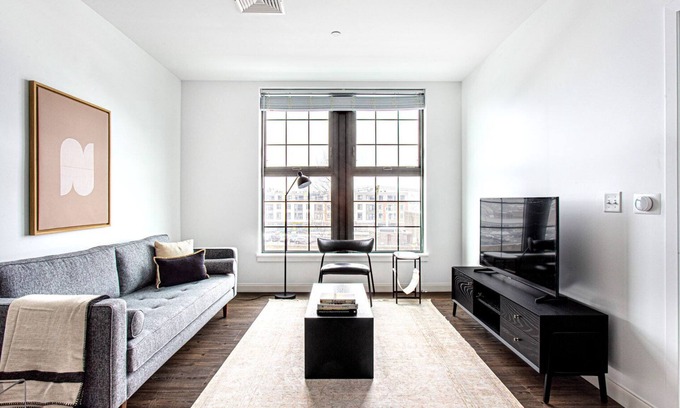 Newtonville Apartment | Chic 1BR w/Gym, W/D, Steps from Newtonville Train by Blueground