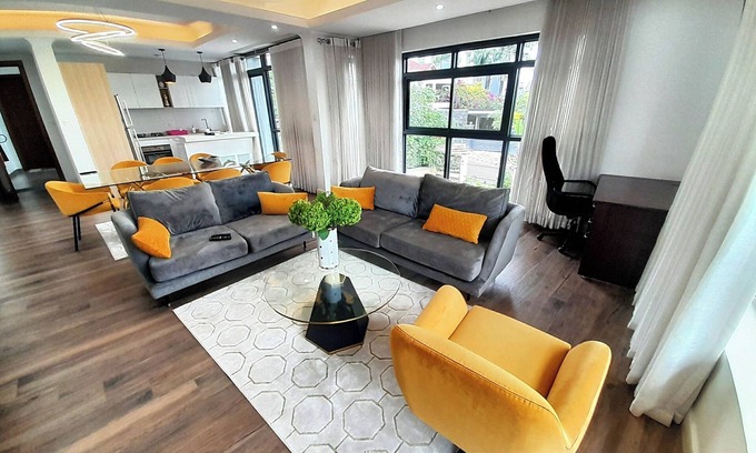 Remera Apartment | Chic 2-bedroom apartment in superb Kigali with WiFi, AC, fitness room