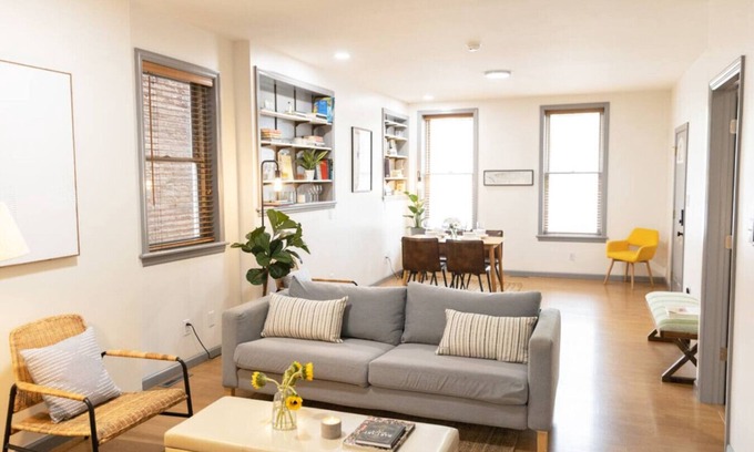 Troy Apartment | Chic Brownstone in Historic Troy w/Furnished Deck