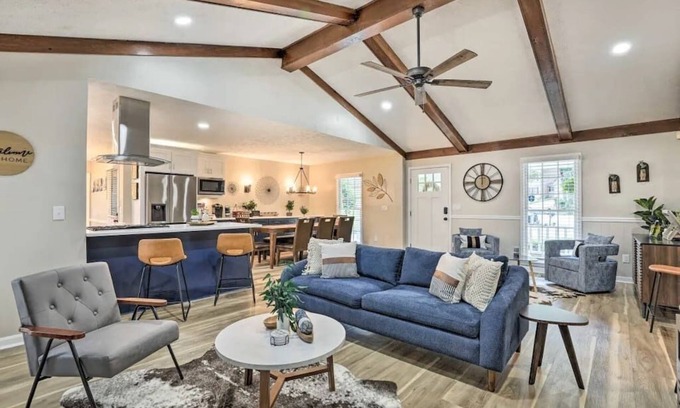 Lilburn House | Chic Lilburn Getaway w/Media Room + Fire Pit