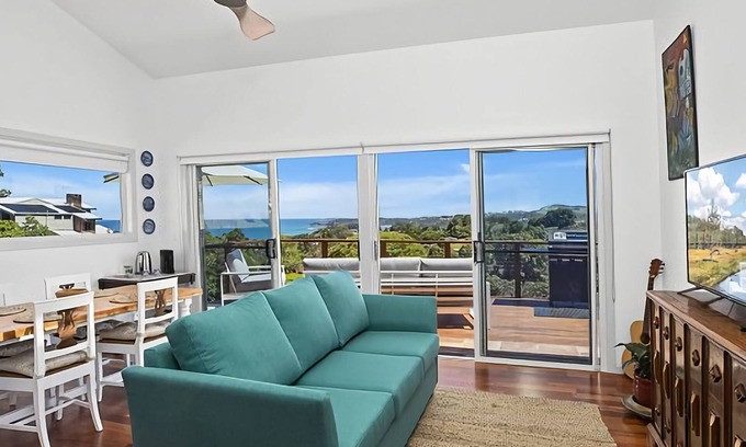 Korora House | Ciao Korora The Mediterranean, overlooking the ocean with magnificent water and mountain views.