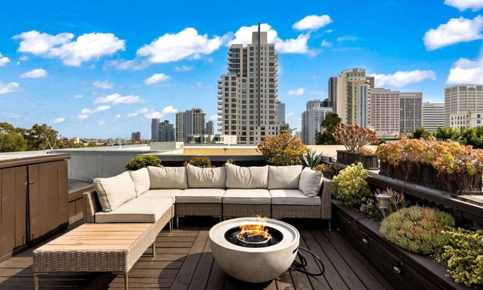 Cortez Hill Apartment | City Lights & Rooftop Nights
