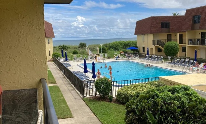 Avon By The Sea Condo | Cocoa Beach Club 223 ocean front property, direct beach access large heated pool