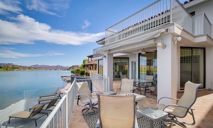 Cienega Springs House | Contemporary Parker, AZ Riverfront Home with Boat Dock and Jet Ski Slips