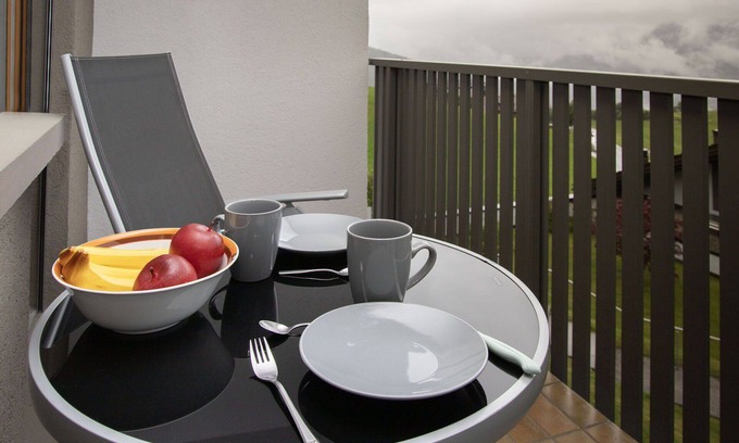Falera Apartment | Cosy apartment for 3 guests with WIFI, pool, TV, balcony and panoramic view