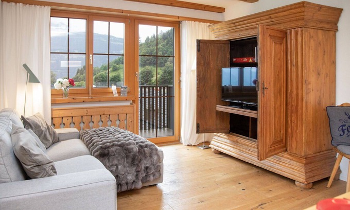 Falera Apartment | Cosy apartment for 5 guests with WIFI, pool, TV, balcony and panoramic view