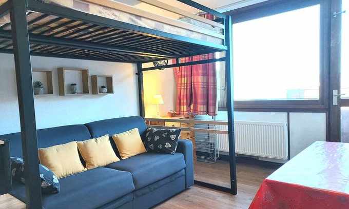 Plagne Centre Apartment | Cozy studio in Plagne Centre with direct slope access