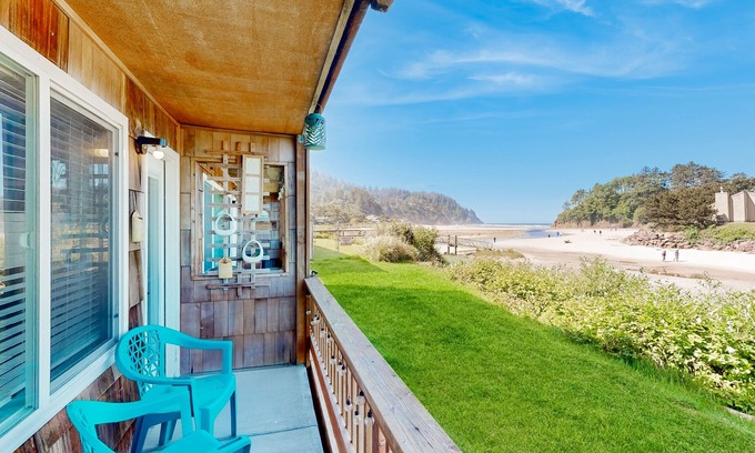 Neskowin Condo | Creekfront Condo w/Private Patio, Beach Access, Shared W/D, Gas Grill, and Views