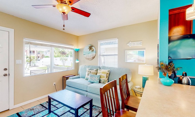 Sunset Beach Cottage | Cute cottage near the beach with grill, enclosed yard, fast WiFi, W/D, deck & AC