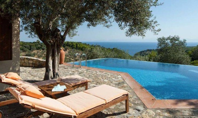 Votsi Villa | Deluxe Alonissos Island Villa Elia Private Pool Sea View 1 BDR Raches