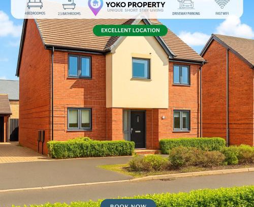 Milton Keynes House | Detached 4 Bedroom 2 Bathroom House - Driveway Parking, Fast WiFi and Smart TV by Yoko Property