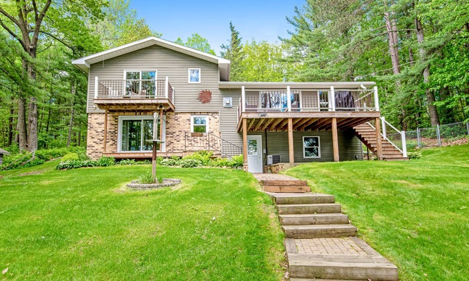 Tomahawk House | Dog-Friendly Lakefront Home w/Fireplace, Stove, Lake View, Free WiFi, Deck