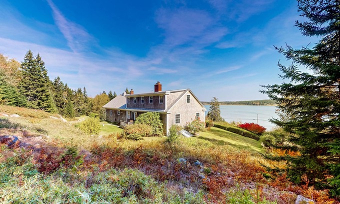 Steuben House | Dog-friendly oceanfront home with private beach, two fireplaces, & firepit
