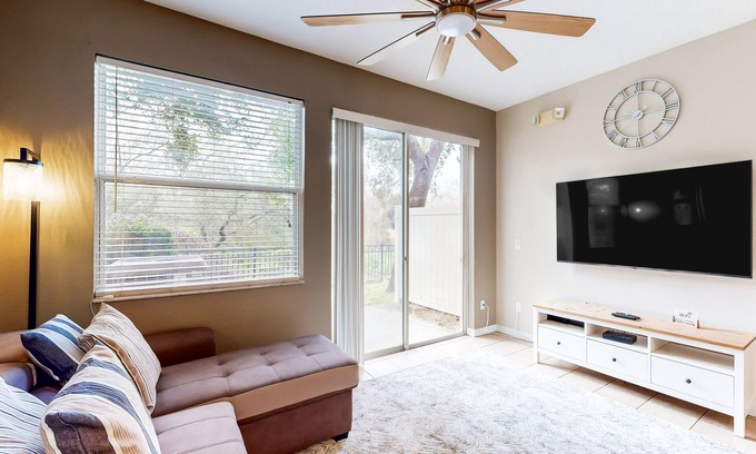 Crestwynd Bay House | Dog-friendly townhouse near Disney with outdoor pool, patio, streaming, W/D, AC