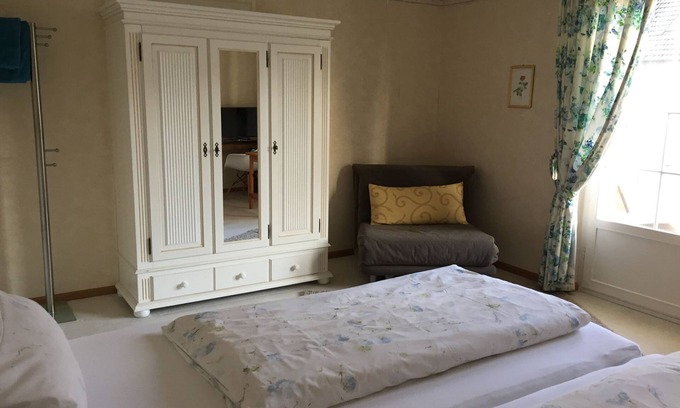 Weil am Rhein Apartment | Double room with flat screen TV and shared bathroom