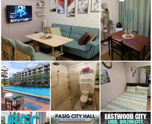 Pasig Apartment | East Raya Gardens Near BGC LIBIS 2Bedroom with Veranda Netflix Internet Pool
