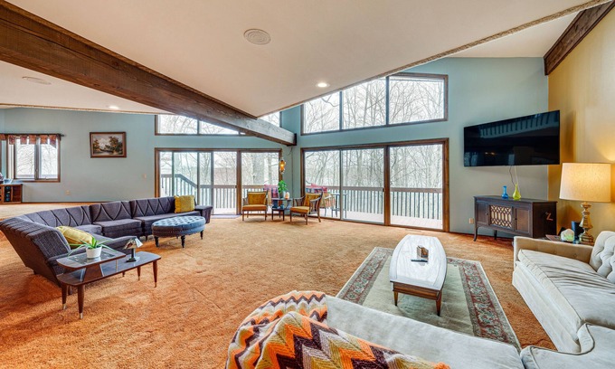 Hubertus House | Eclectic Hubertus Home w/Game Room & Fire Pit!