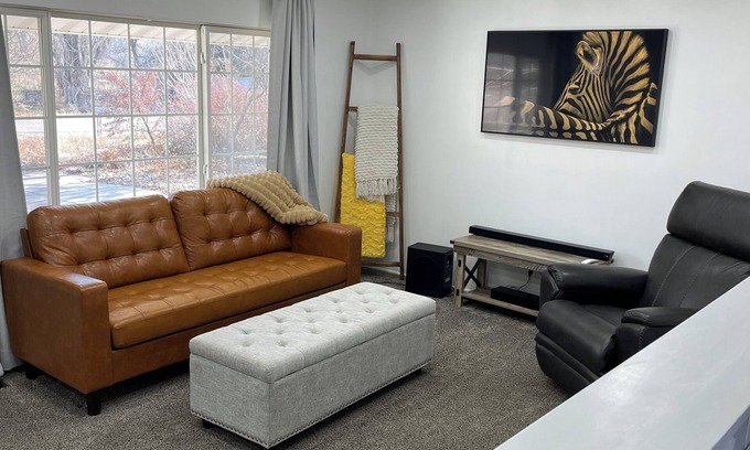 Willard House | Entire Home! Nestled between towering mountains and a family friendly lake.