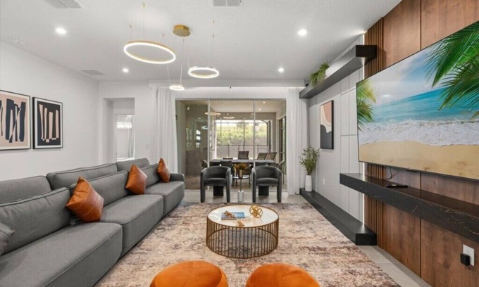 Florida Central Atlantic Coast Villa | EV 9186 - 7 Bed 5.5 Bath Villa with Screened Private Pool w/Spa, Games, Theater