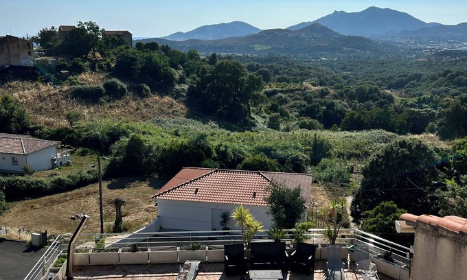 Bastelicaccia Apartment | F3 in a charming villa in a quiet location shared swimming pool panoramic sea and mountain view