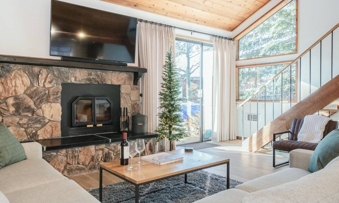 Mammoth Lakes House | Fall Availability! Bright, Alpine Townhome with Shared Hot Tub, Just a Short Stroll to Town!