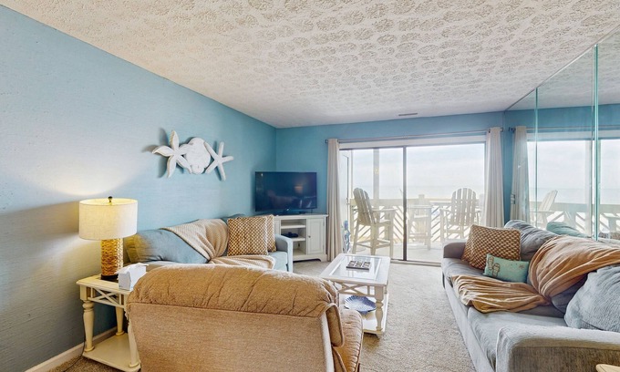 Garden City Condo | First floor oceanfront condo with pool, hot tub & beach access