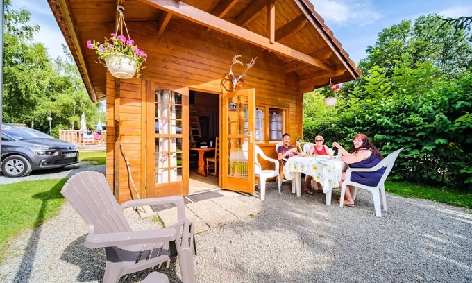 Leval Ski Chalet | Flower Camping du Lac de la Seigneurie * - Chalet CONFORT Alpina 28 m2 (1 bedroom + 1 mezzanine bedroom) + wooden stove(032a) 4 persons