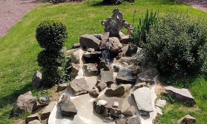 Saint-Pierre-Maubant-du-Bocage Other | WATERFALL, SPA BATH,TRADITIONALL FARMHOUSE IN PEACEFUL GARDENS.POOL NEAR HOUSE