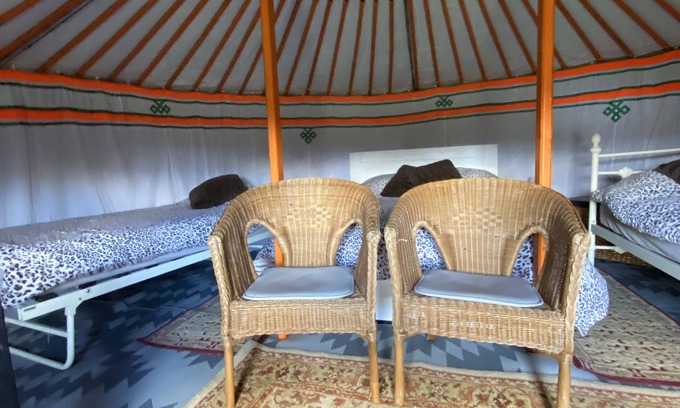 Totnes RV Rental | Glamping in Mongolian yurts in peaceful rural location in South Devon.