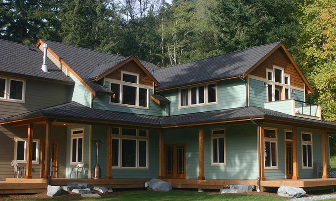 Ashford Cabin | Gorgeous five bedroom home sleeps up to 13 guests. Extensive decks wrap the home, fishing pond, 11 acres with forest, pasture, and abuindance of wildlife.