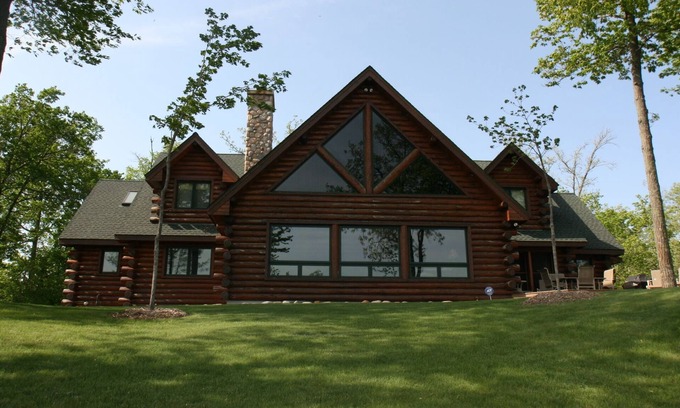 Indian Shores Cabin | Gorgeous, Spacious Log Lake Home - Amazing View of 285 feet of Lake Shore!