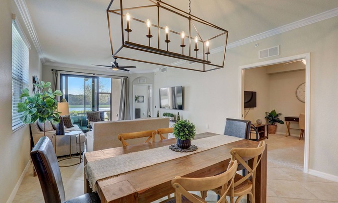 Lakewood Ranch Condo | GROUND FLOOR End unit 2 Bed/2bath+Den, Beautiful water view, 2 Golf Courses