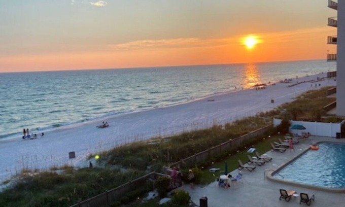 Biltmore Beach Condo | Gulf Front Paradise - Large Wraparound Balcony at Family Friendly Mariner West